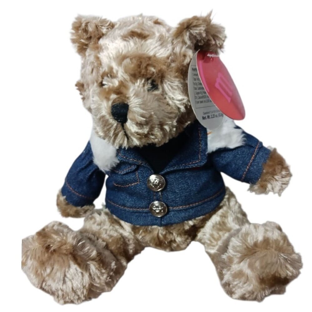 M&Ms Vtg  Teddy Bear Plush Wearing Denim Jacket M&M Character